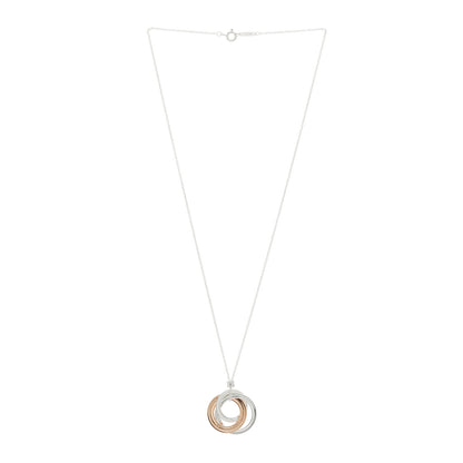 Tiffany Sterling Silver Rubedo Small Interlocking Circles Pendant Necklace 3 of 5
