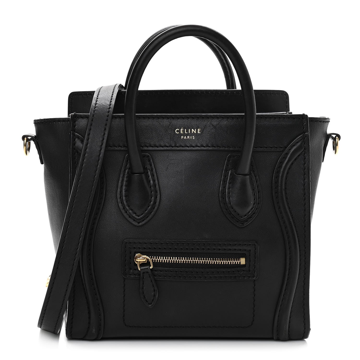 Celine Smooth Calfskin Nano Luggage Black 1 of 10