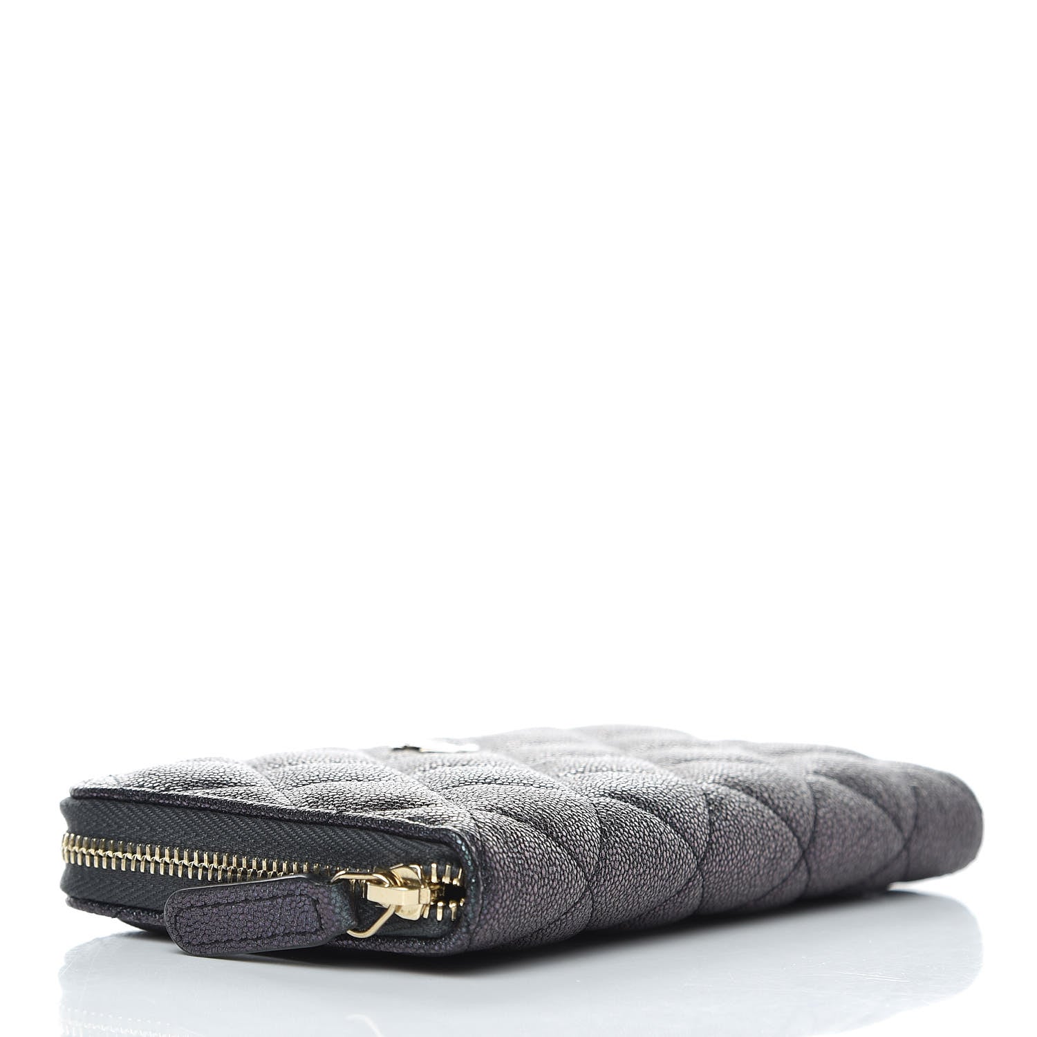 Chanel Iridescent Caviar Quilted Medium Zip Around Wallet Black 4 of 8