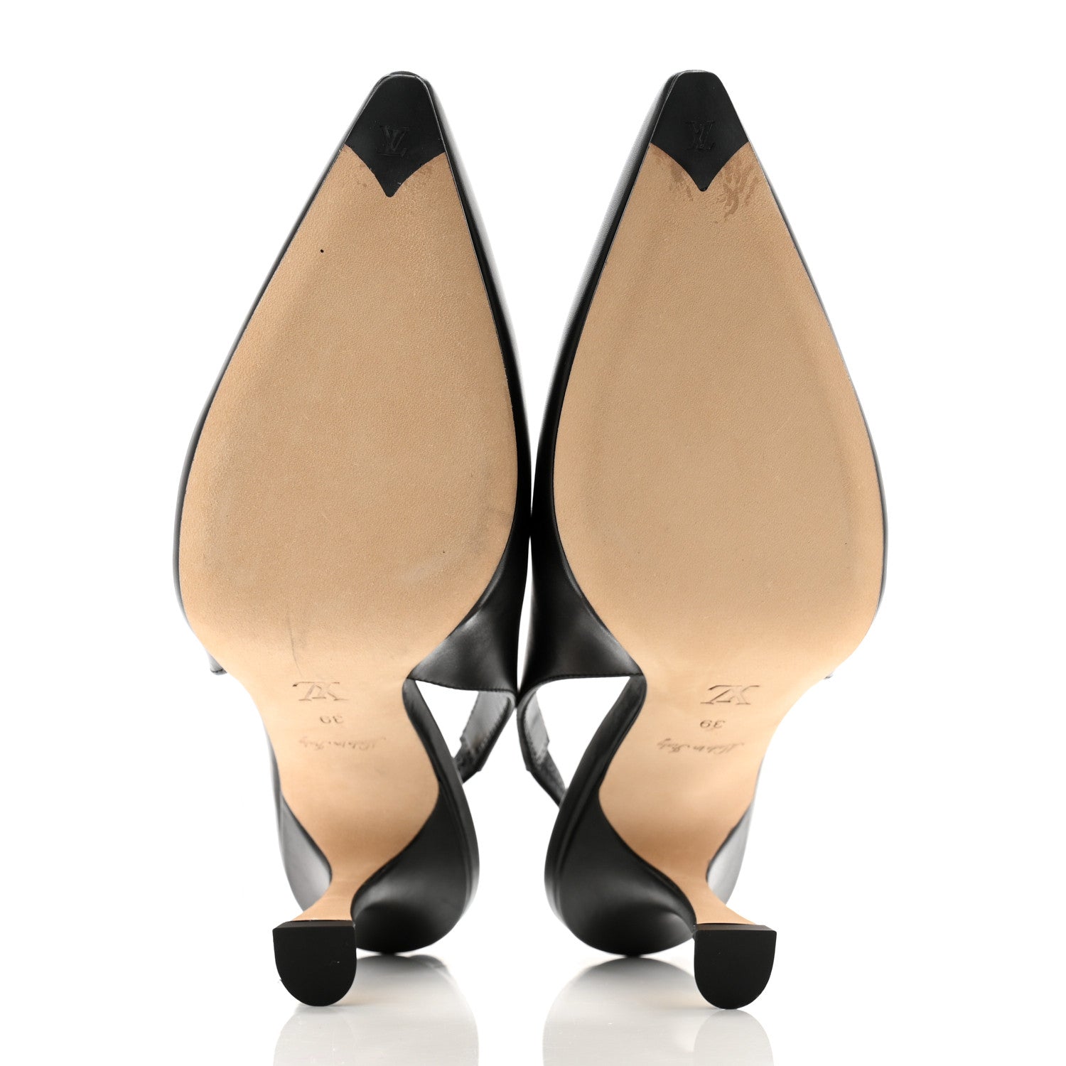 Louis Vuitton Calfskin Sparkle Slingback Pumps 39 Black 5 of 11