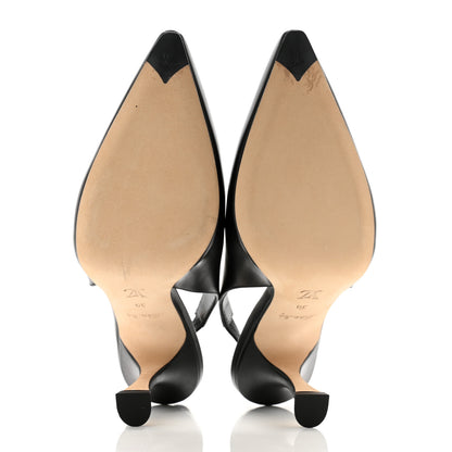 Louis Vuitton Calfskin Sparkle Slingback Pumps 39 Black 5 of 11