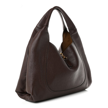 Gucci Grained Calfskin Softbit Maxi Shoulder Bag Dark Brown 3 of 9