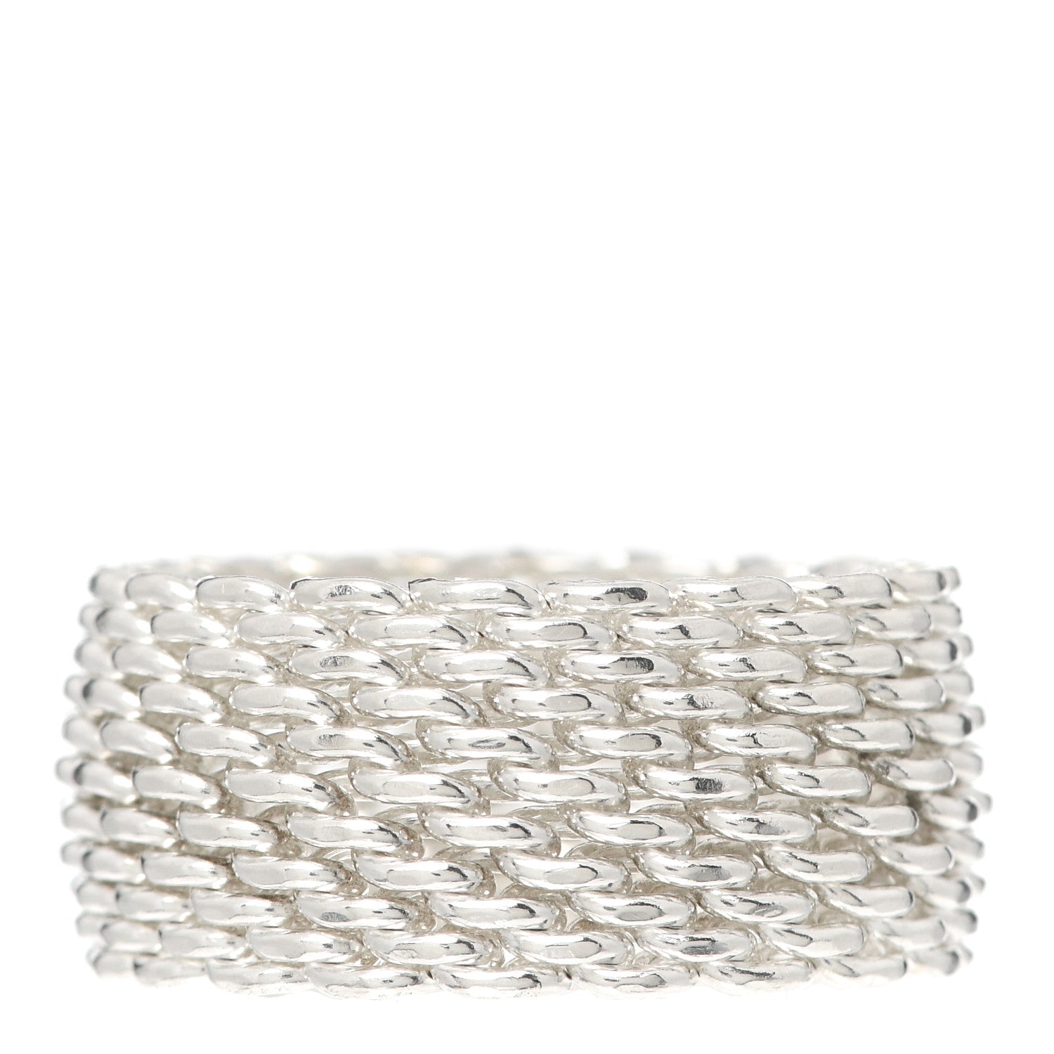 Tiffany Sterling Silver Somerset Mesh Ring 53 6.5 3 of 4