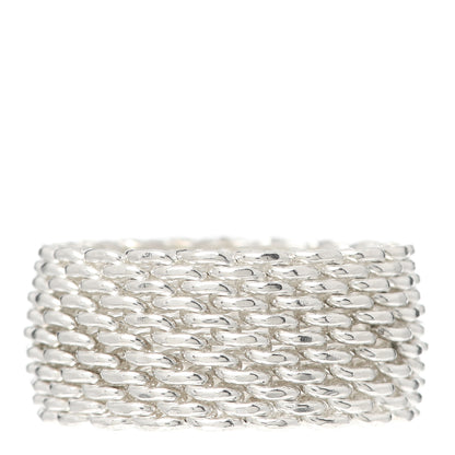Tiffany Sterling Silver Somerset Mesh Ring 53 6.5 3 of 4