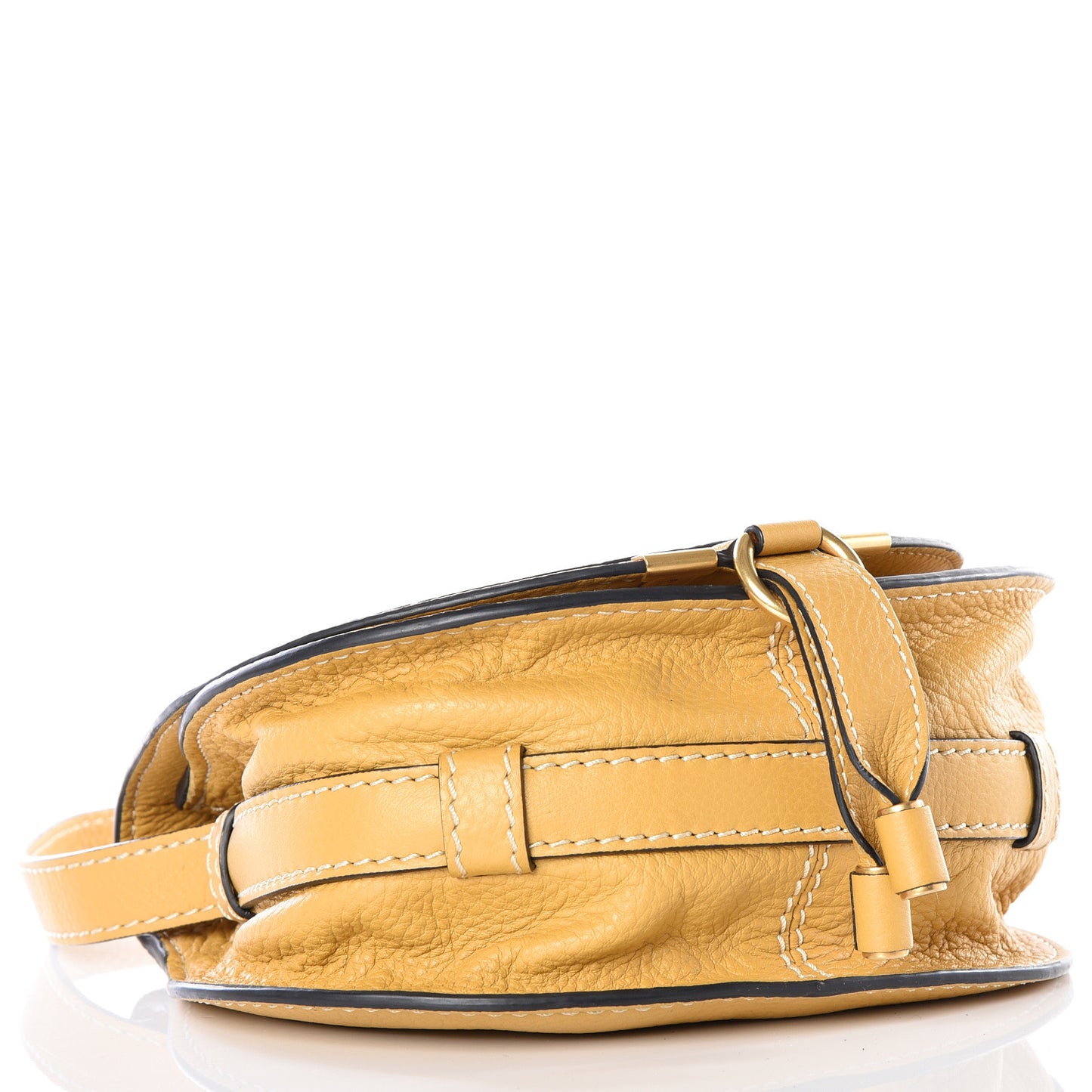 Calfskin Mini Marcie Round Crossbody Bag Dusty Yellow