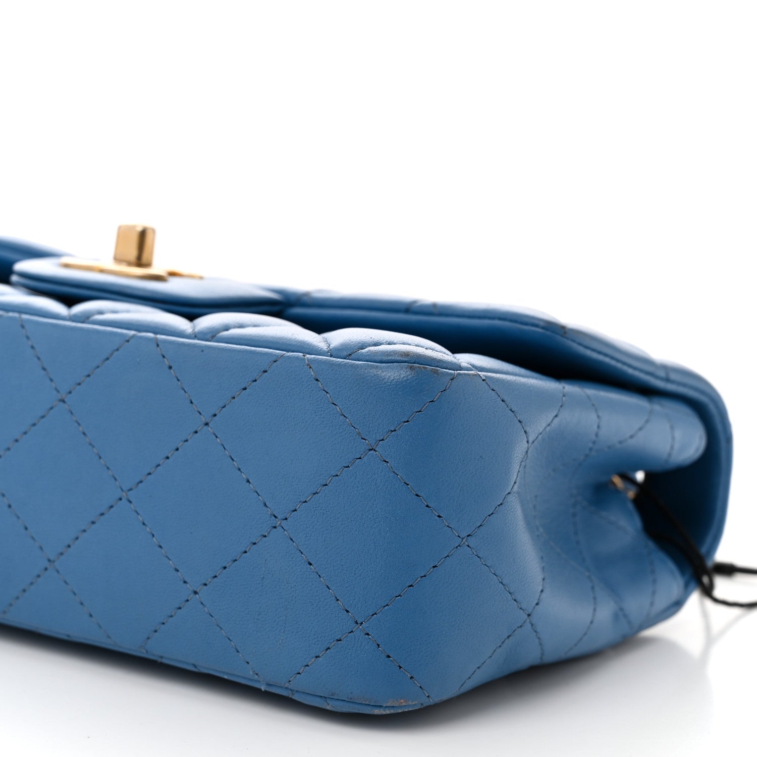 Chanel Lambskin Quilted Mini Rectangular Flap Blue 10 of 14