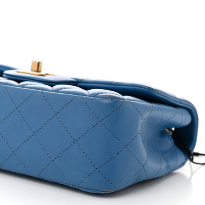 Chanel Lambskin Quilted Mini Rectangular Flap Blue 10 of 14