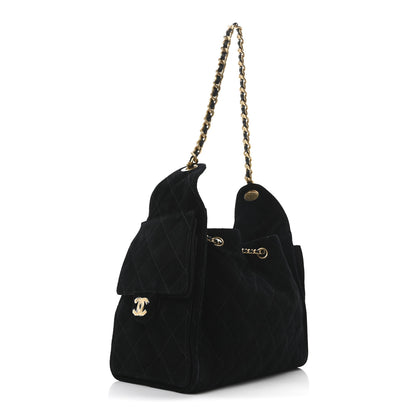 Chanel Suede Quilted Small Chanel 25 Handbag Black 3 of 11