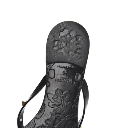 Valentino Garavani PVC Jelly Rockstud Bow Thong Sandals 40 Black 12 of 18