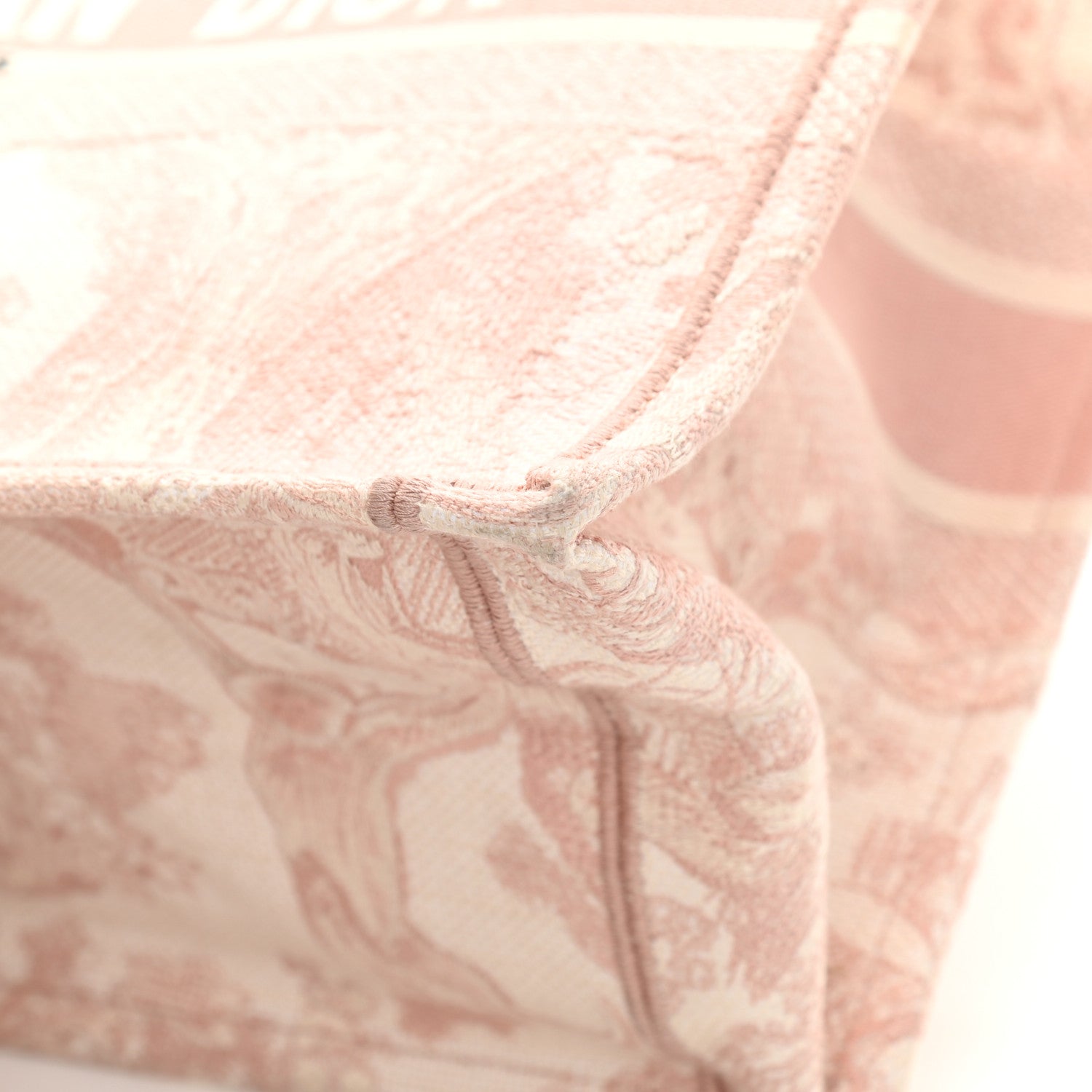 Christian Dior Canvas Toile De Jouy Embroidered Medium Book Tote Pink 10 of 16
