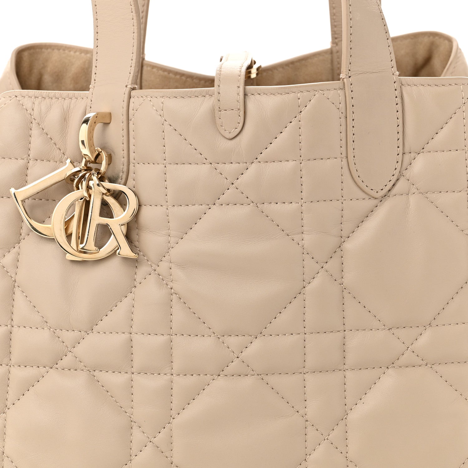 Christian Dior Calfskin Macrocannage Medium Toujours Powder Beige 9 of 12