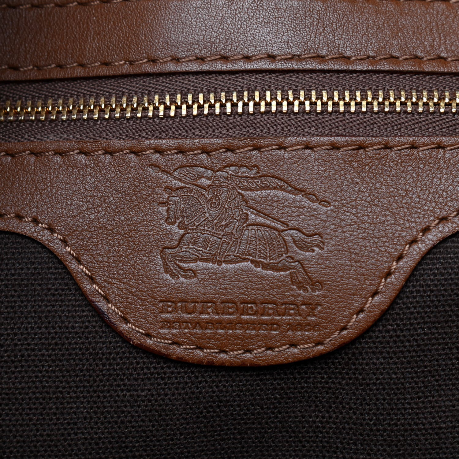 Burberry Calfskin Check Drawstring Shoulder Bag Brown 6 of 8