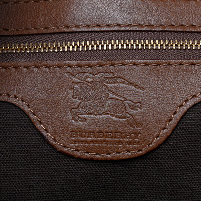 Burberry Calfskin Check Drawstring Shoulder Bag Brown 6 of 8