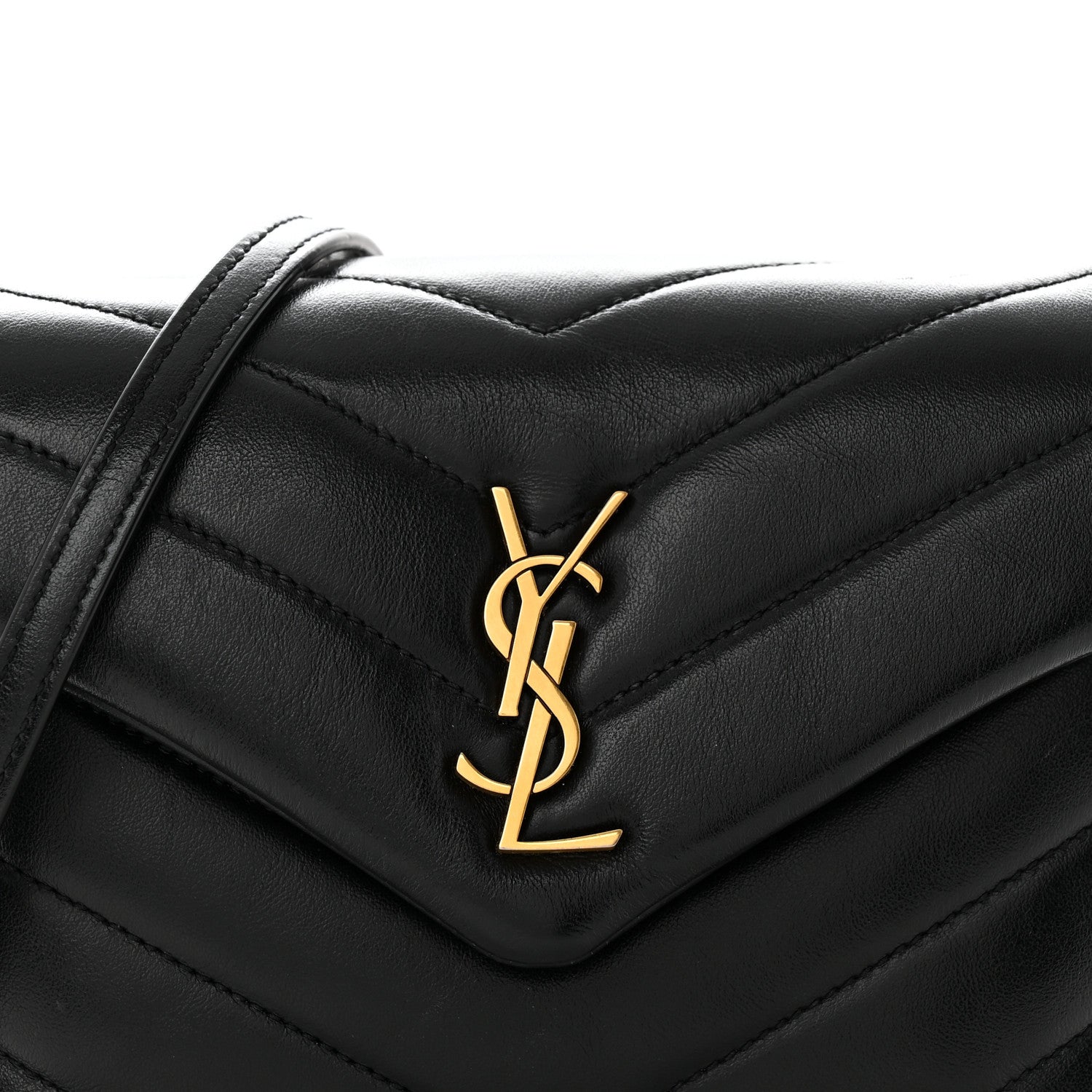 Saint Laurent Calfskin Y Quilted Monogram Toy Loulou Crossbody Bag Black 7 of 19