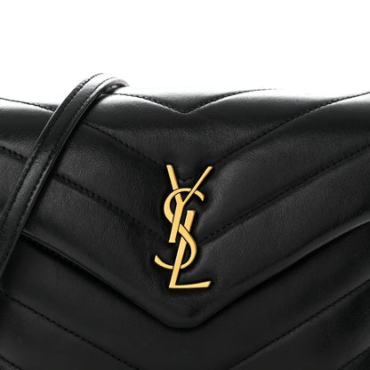 Saint Laurent Calfskin Y Quilted Monogram Toy Loulou Crossbody Bag Black 7 of 19