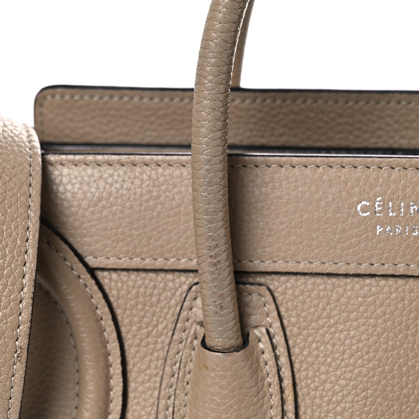Drummed Calfskin Nano Luggage Dune