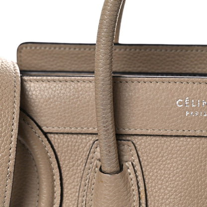 Celine Drummed Calfskin Nano Luggage Dune 17 of 19