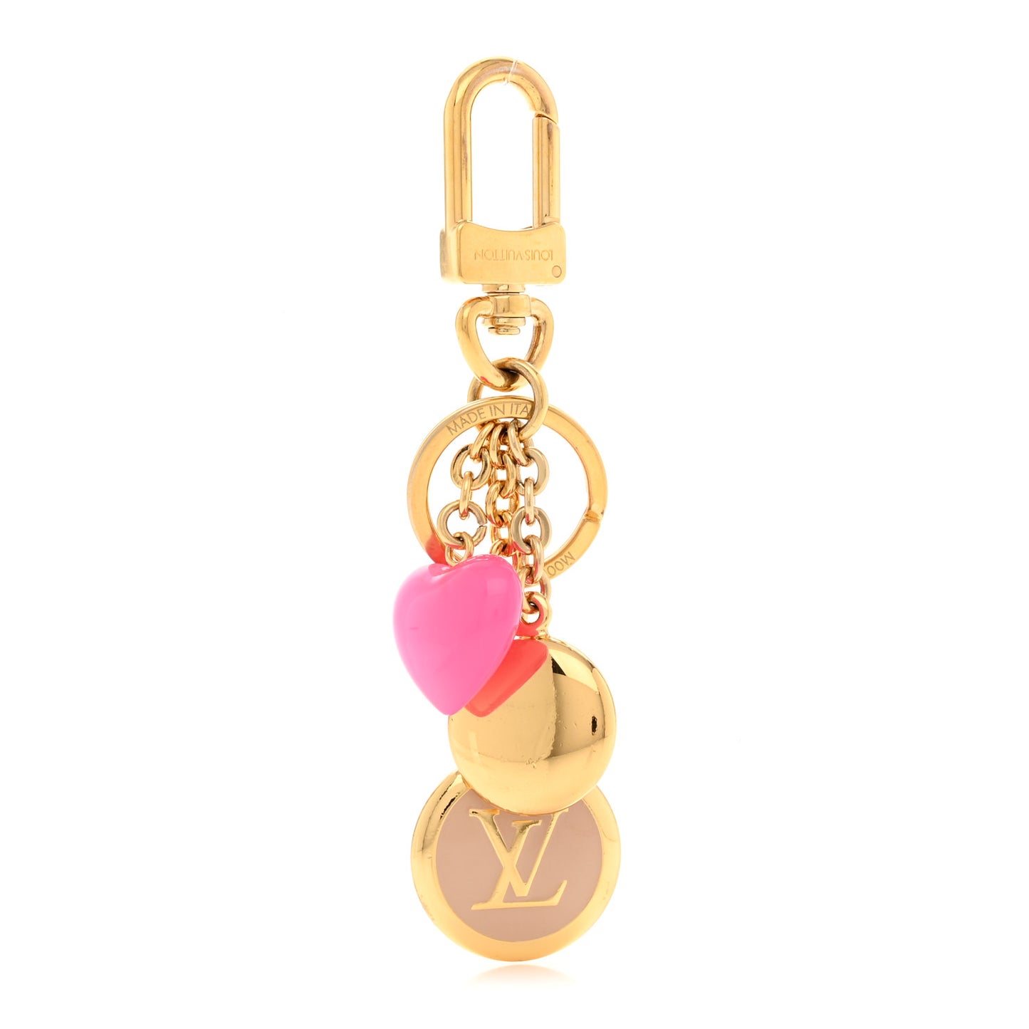 Coeurs Heart Bag Charm Key Holder Pink