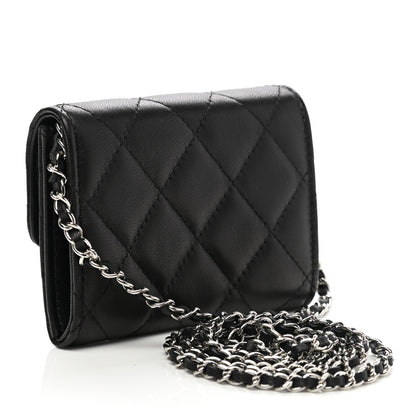 Chanel Lambskin Quilted Clutch With Chain Black 2 of 7