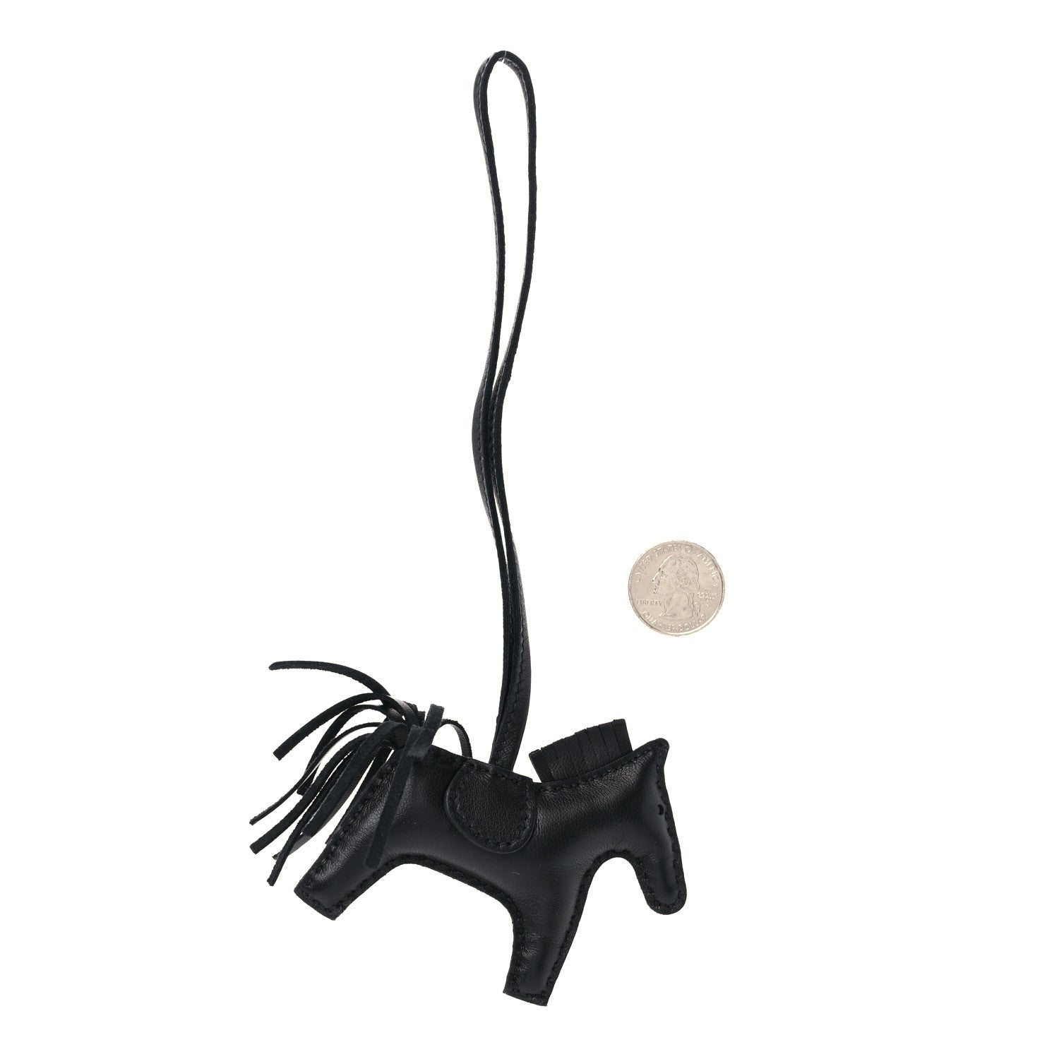 Hermes Milo Lambskin Grigri Rodeo Horse Bag Charm PM So Black 2 of 4