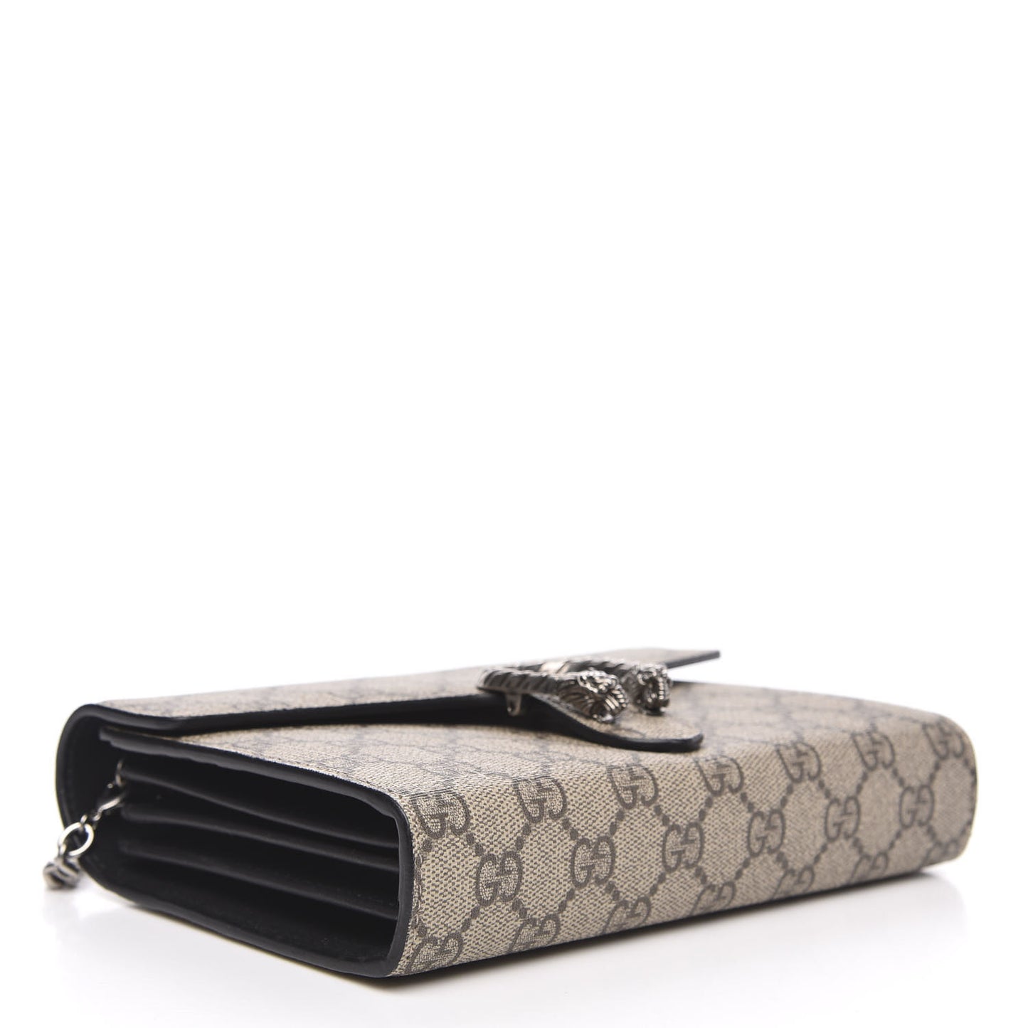 GG Supreme Monogram Mini Dionysus Chain Wallet Beige Black