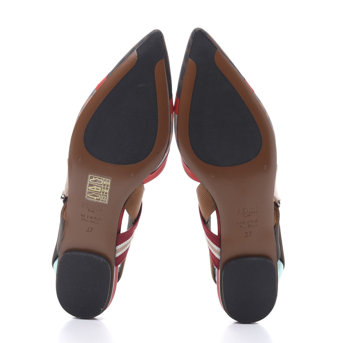 Technical Mesh FF Colibri Slingback Ballerina Flats 37 Tobacco Moro Cipria Papavero