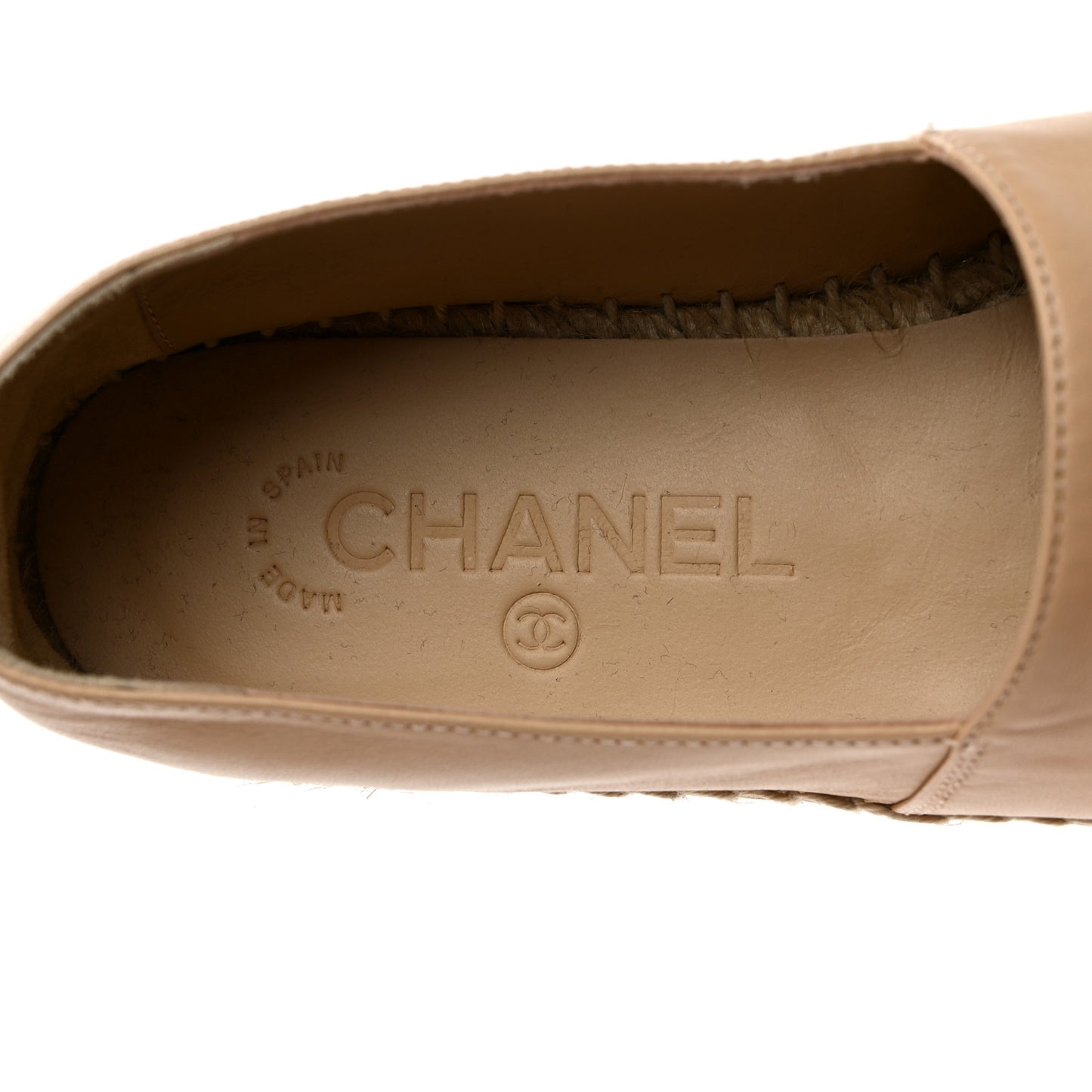 Lambskin CC Espadrilles 36 Beige Black