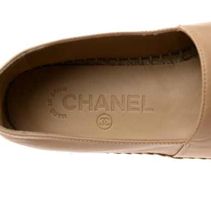 Chanel Lambskin CC Espadrilles 36 Beige Black 5 of 8