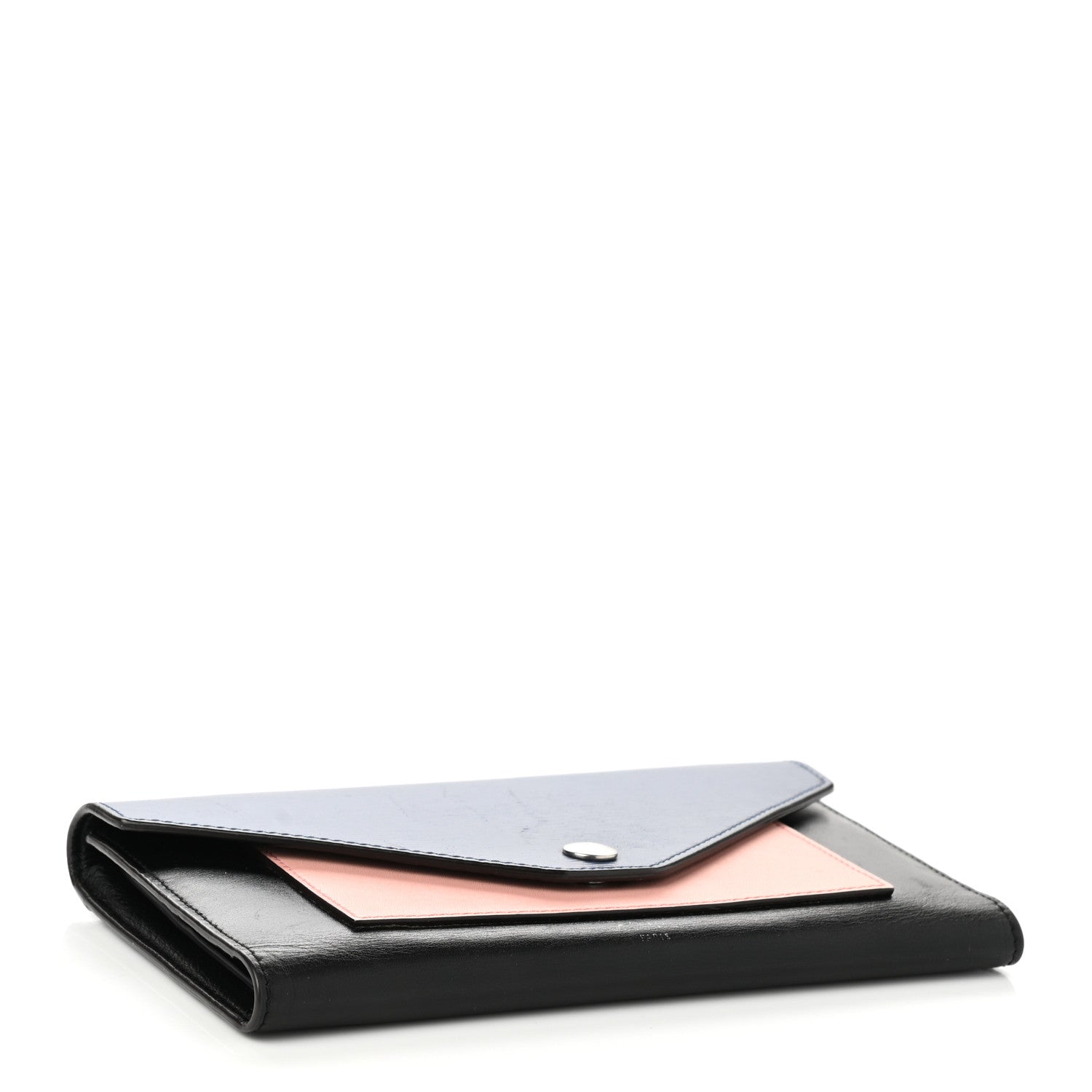 Celine Liege Calfskin Pocket Tri-Fold Multifunction Envelope Flap Wallet Navy Multicolor 3 of 5