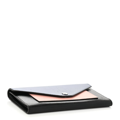 Celine Liege Calfskin Pocket Tri-Fold Multifunction Envelope Flap Wallet Navy Multicolor 3 of 5