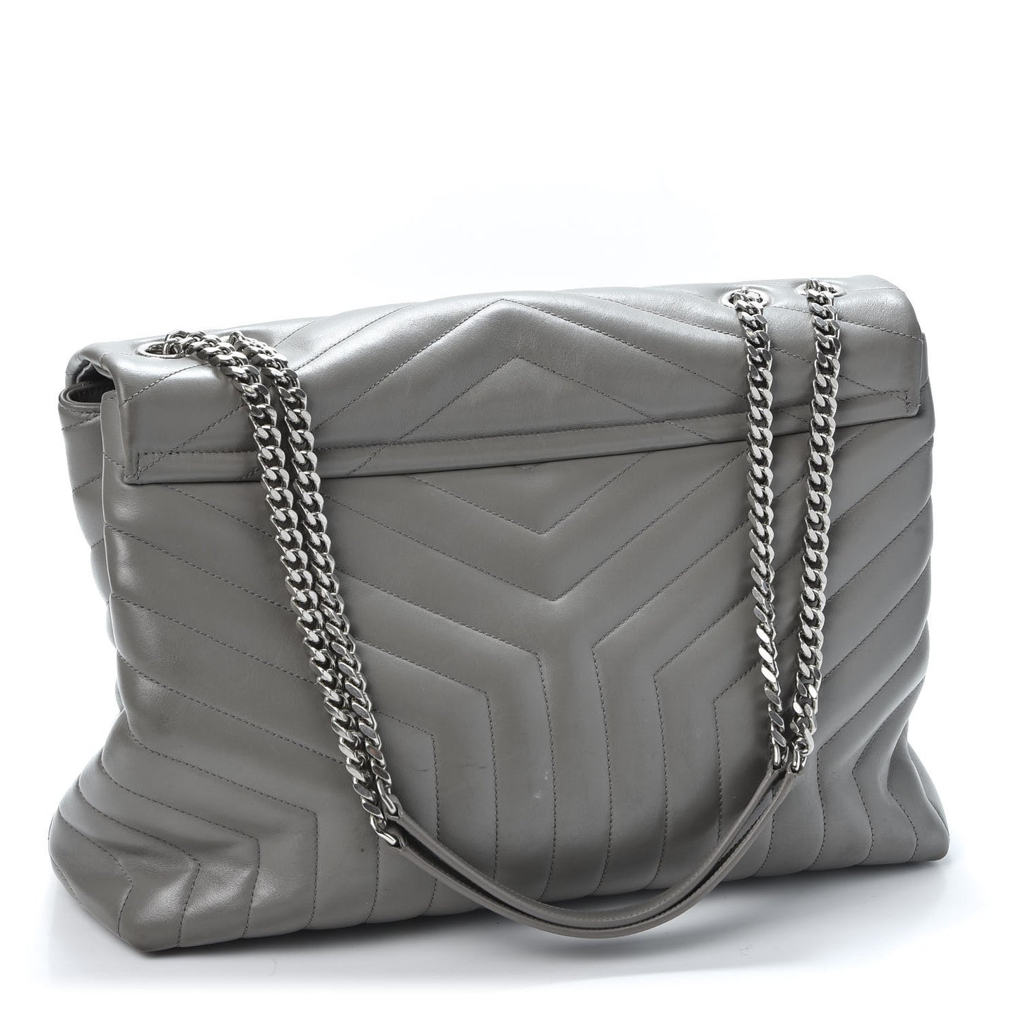 Calfskin Y Quilted Monogram Large Loulou Chain Satchel Earth