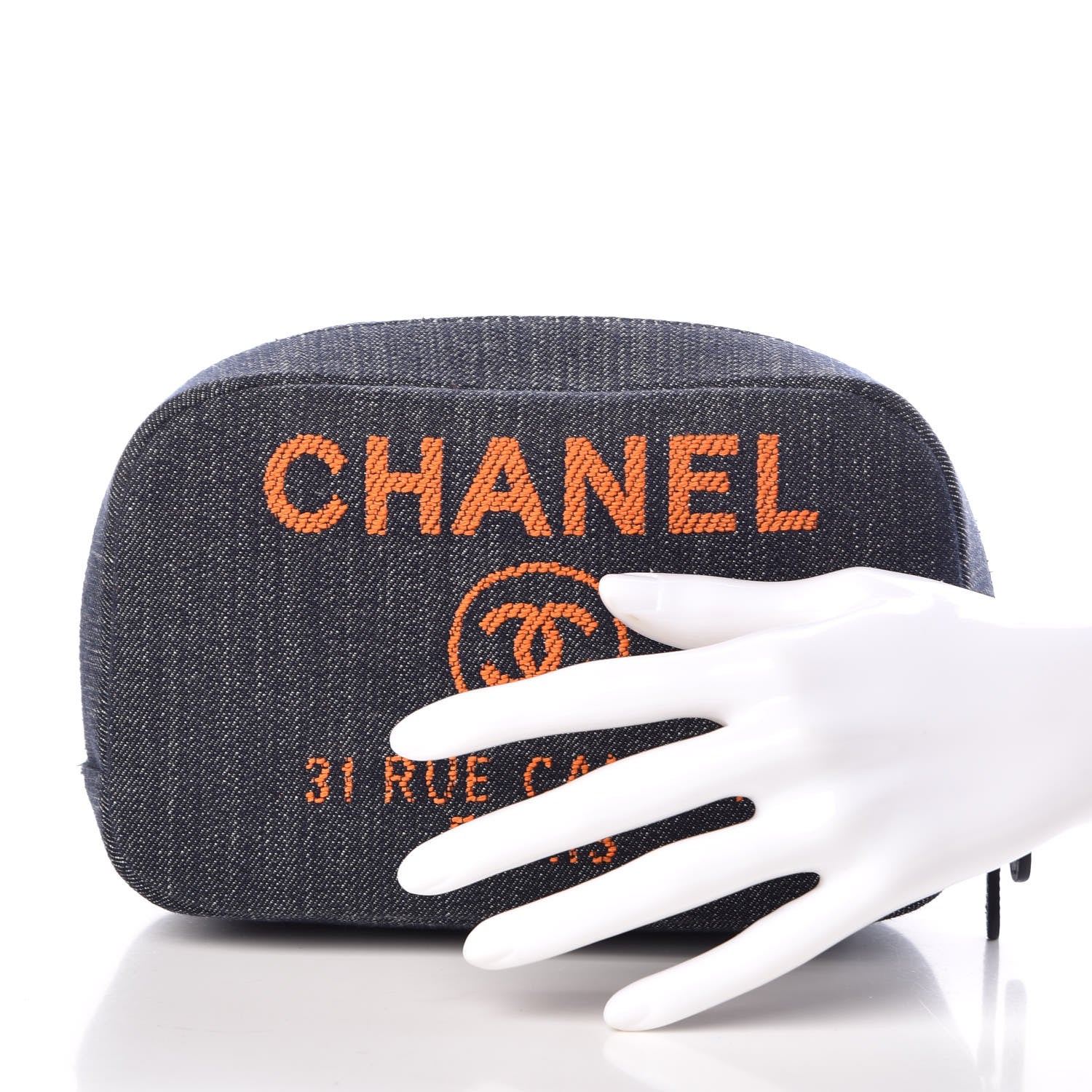 Chanel Denim Small Deauville Case Blue Orange 2 of 6