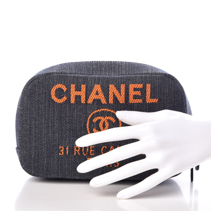 Chanel Denim Small Deauville Case Blue Orange 2 of 6
