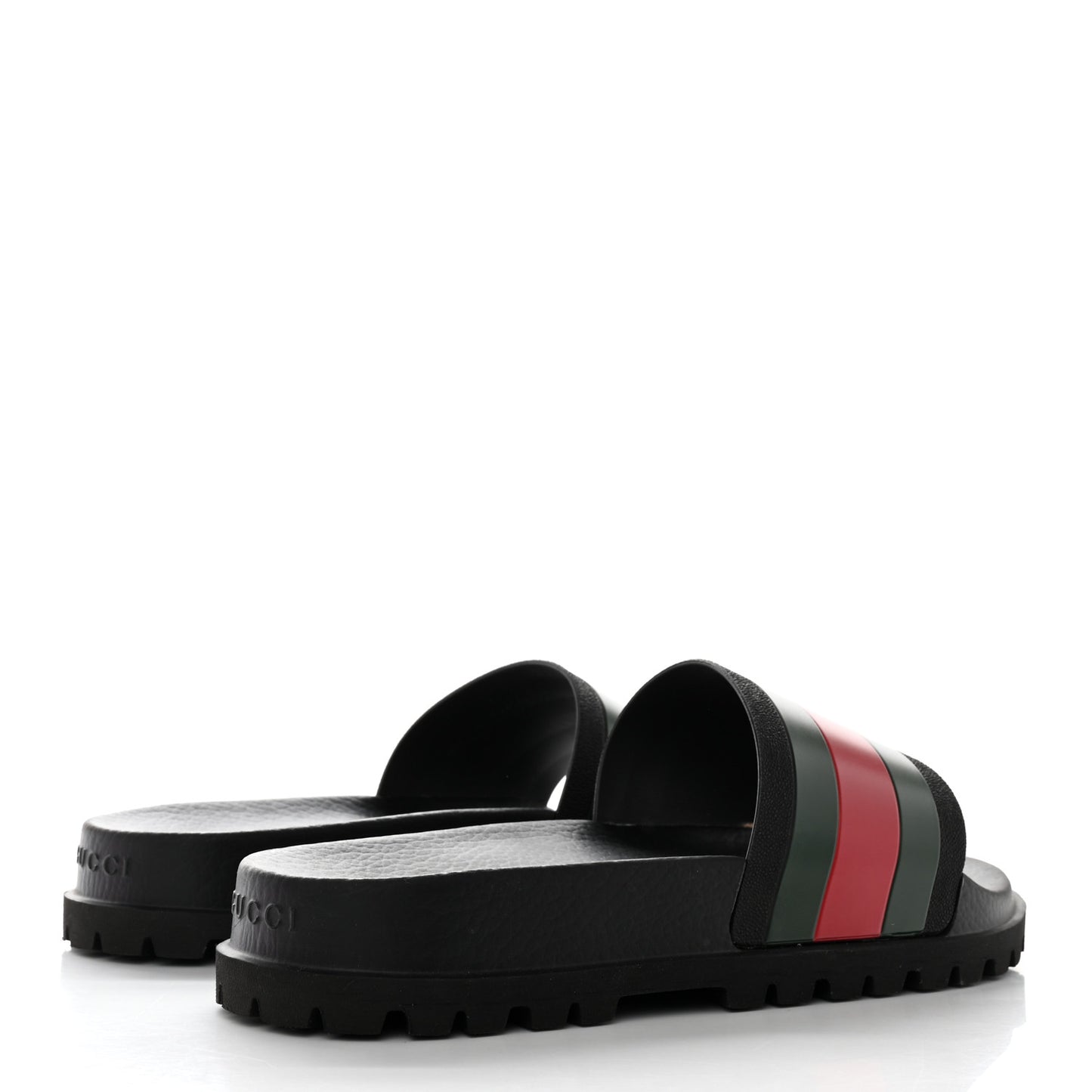 Rubber Web Mens Lug Sole Slide Sandals 10 Black Green Red