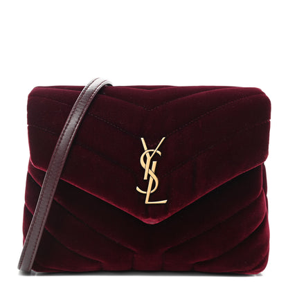 Saint Laurent Velvet Y Quilted Monogram Toy Loulou Crossbody Bag French Burgundy 1 of 4