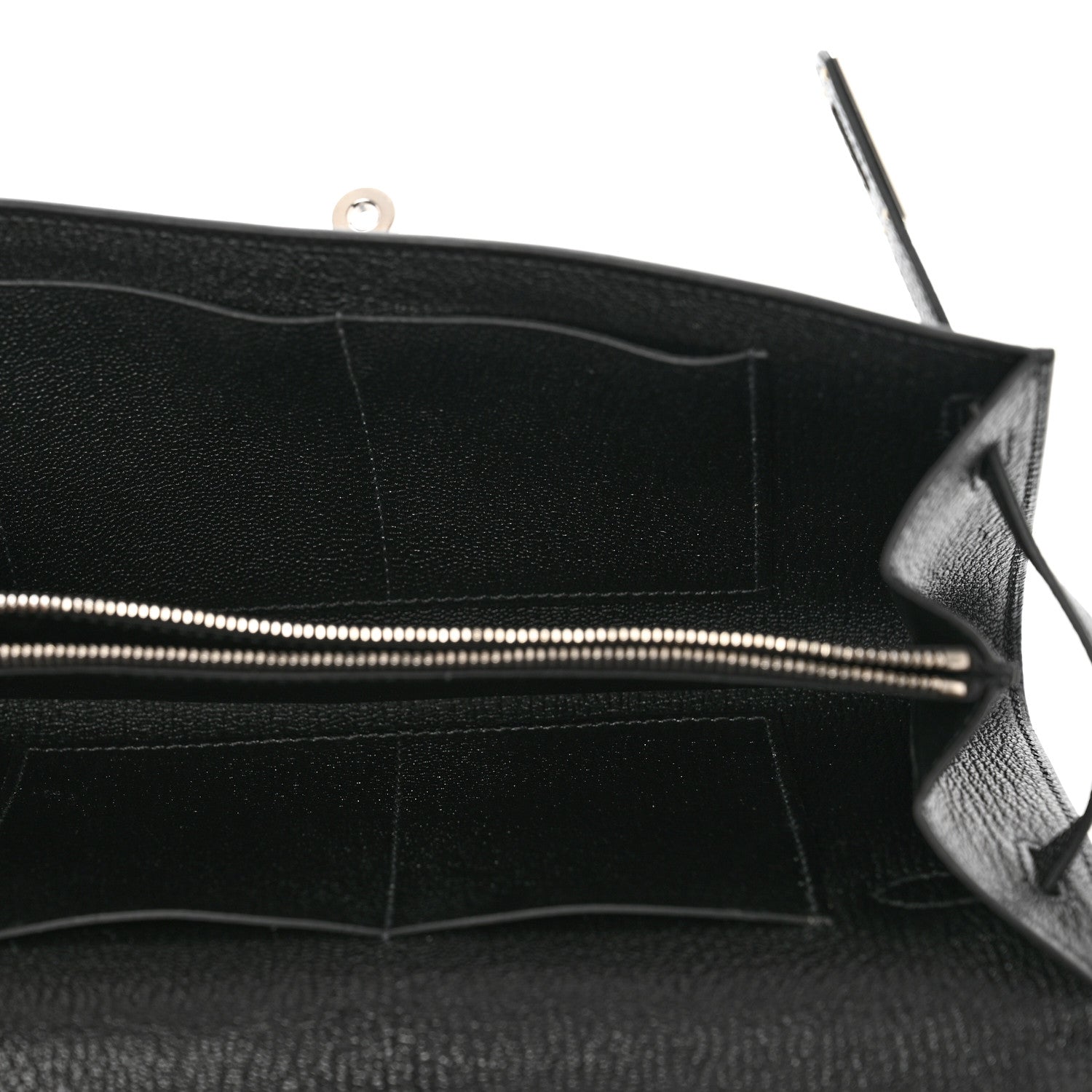 Hermes Chevre Mysore Kelly Wallet To Go Black 5 of 8