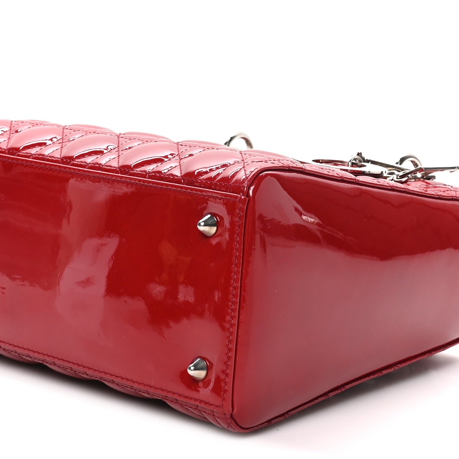 Christian Dior Patent Cannage Medium Lady Dior Burgundy Red 9 of 9