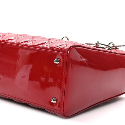 Christian Dior Patent Cannage Medium Lady Dior Burgundy Red 9 of 9
