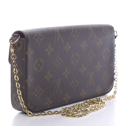 Louis Vuitton Monogram Pochette Felicie Chain Wallet Fuchsia 4 of 12