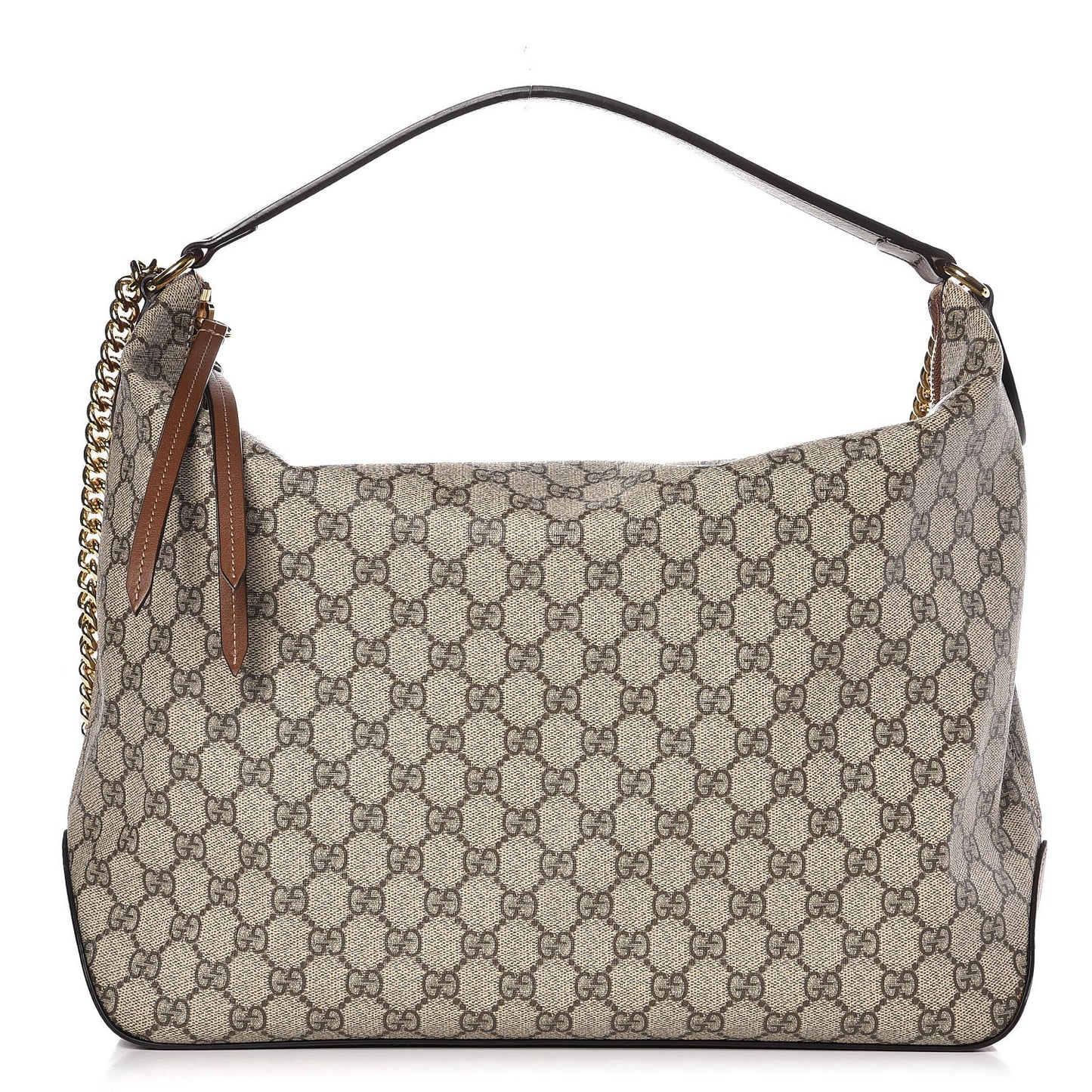 GG Supreme Monogram Large Linea A Hobo Light Brown