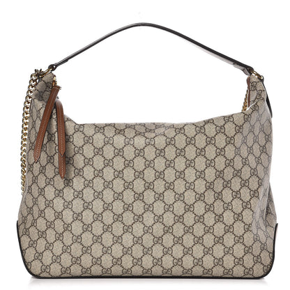Gucci GG Supreme Monogram Large Linea A Hobo Light Brown 1 of 8