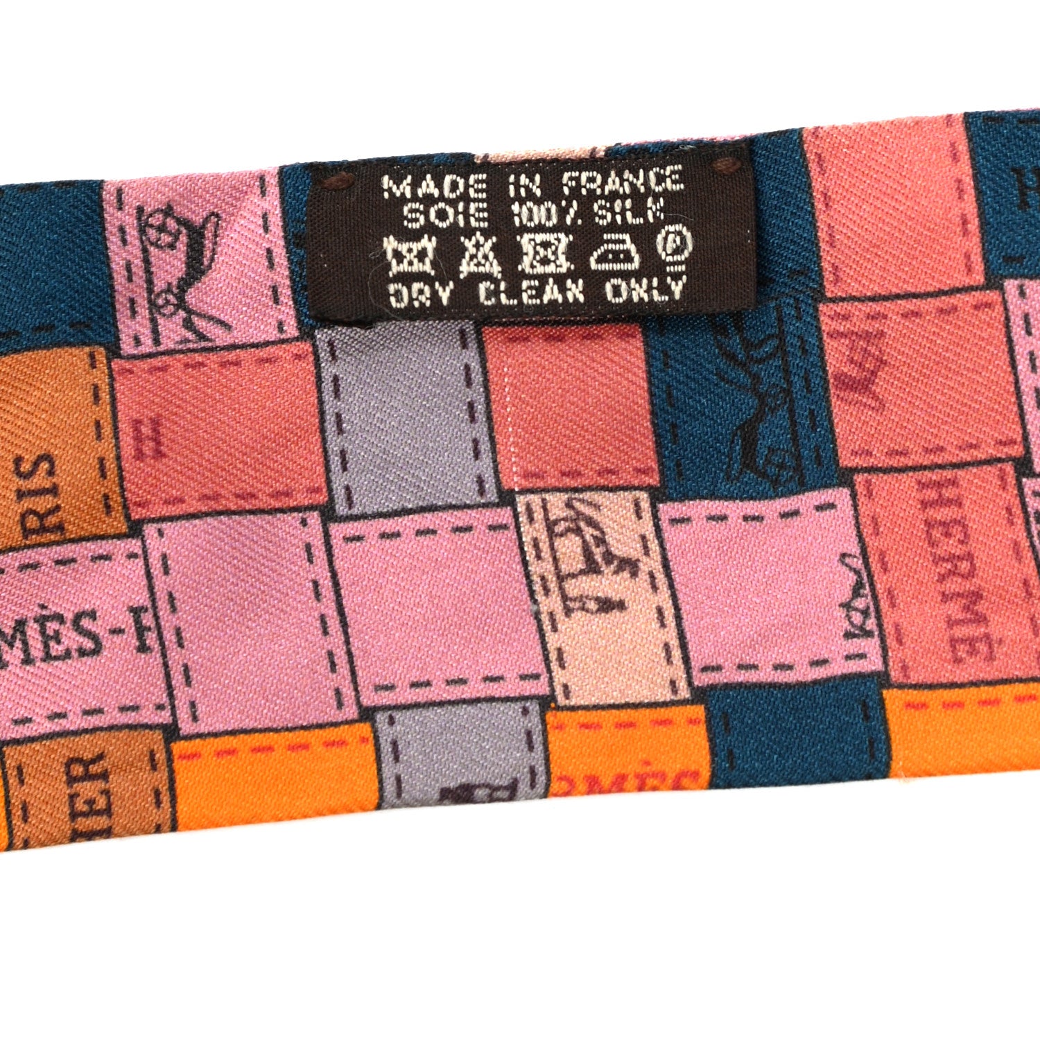 Hermes Silk Bolduc Au Carre Twilly Orange Vieux Rose Bleu 2 of 4