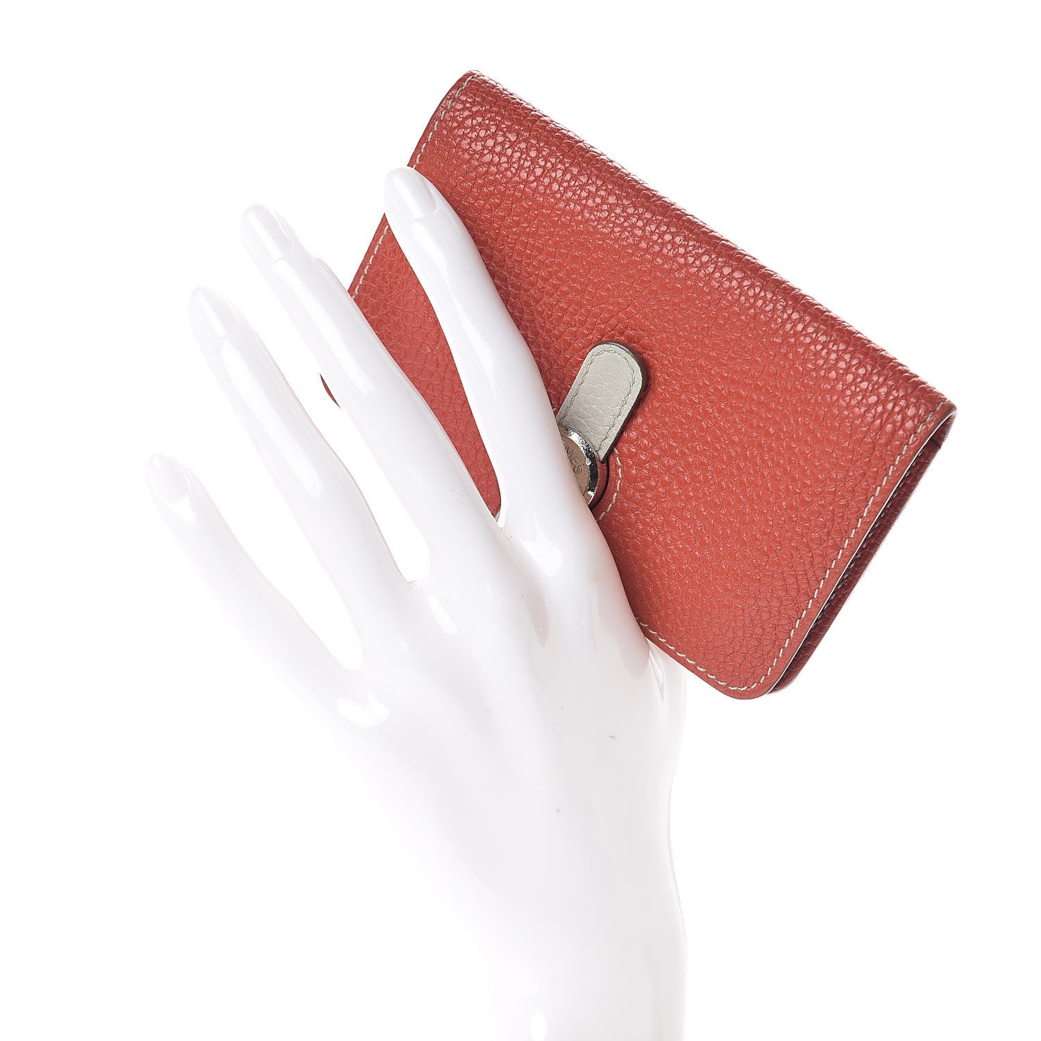 Hermes Togo Dogon Card Holder Sanguine White 2 of 6