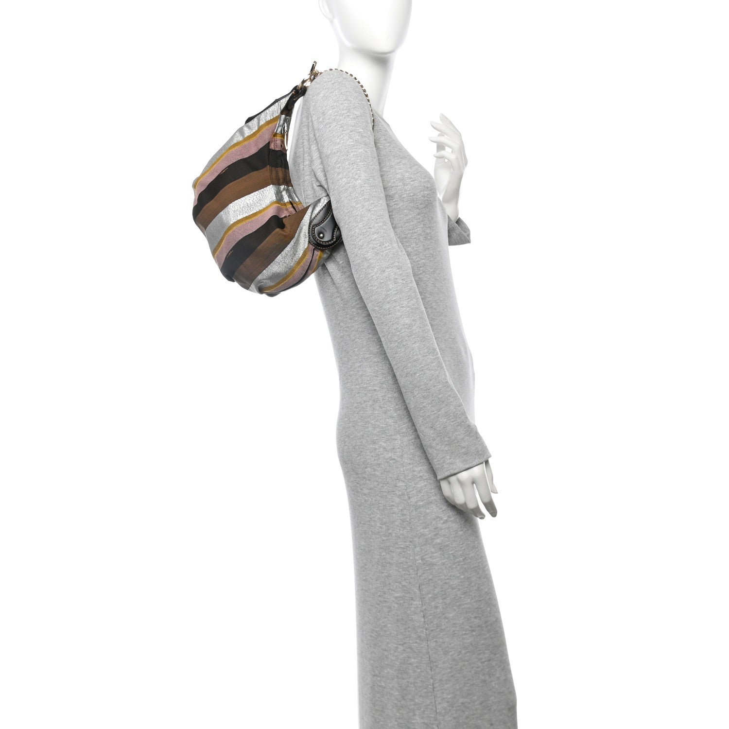 Fendi Pequin Small Chef Chain Hobo Multicolor Rosa Black 2 of 10