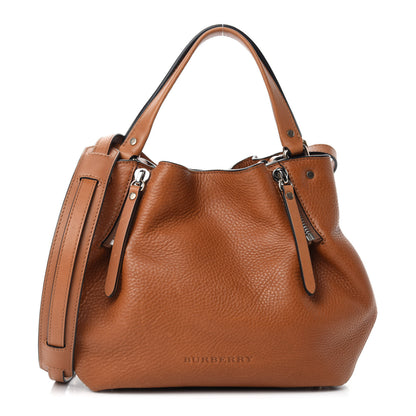 Burberry Grainy Calfskin House Check Small Maidstone Saddle Brown 1 of 11