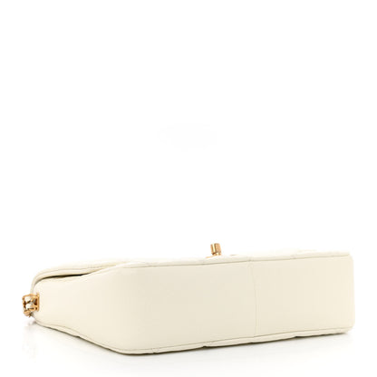 Chanel Shiny Caviar Quilted Large Chain Melody Flap White 4 of 13