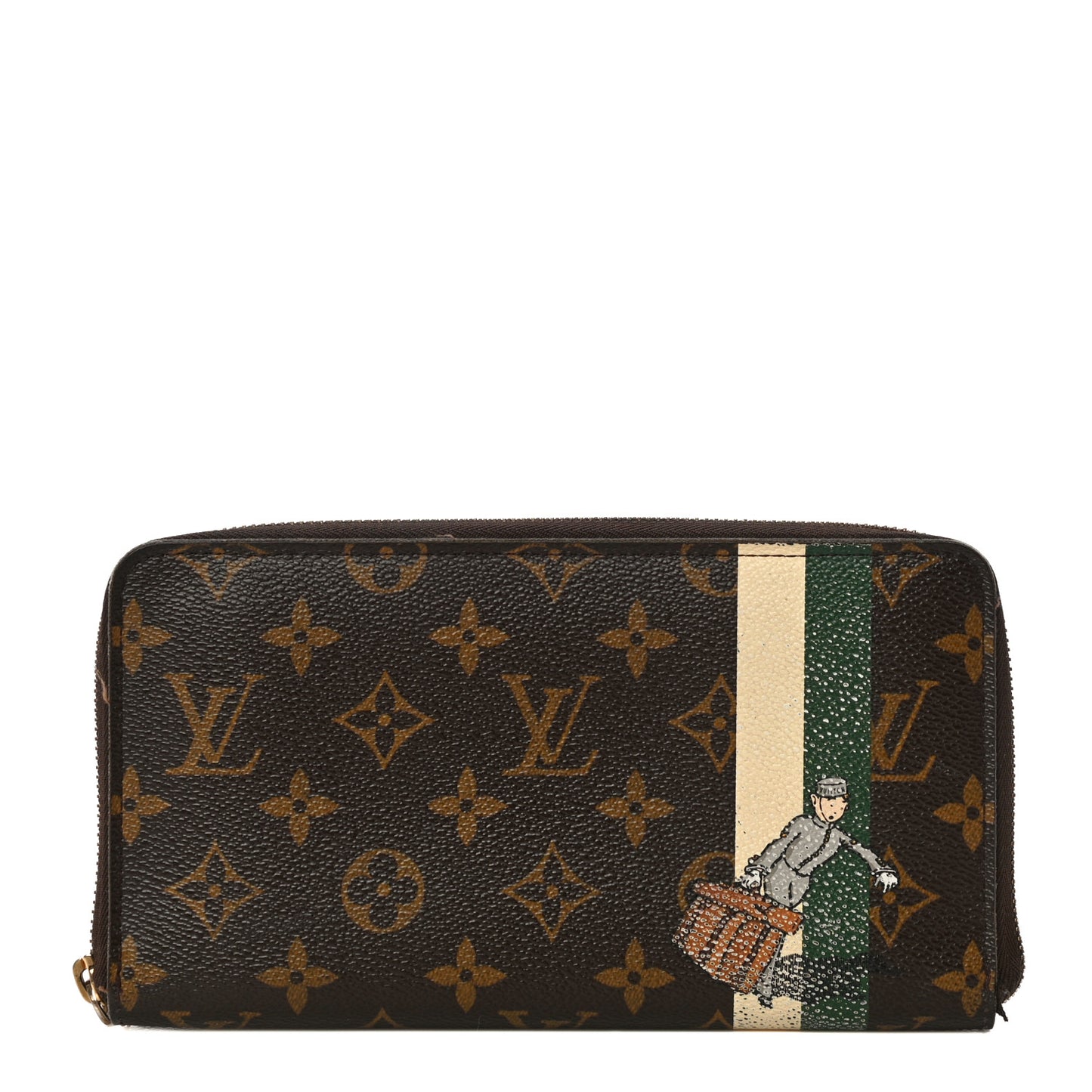 Monogram Groom Zippy Organizer Wallet Green