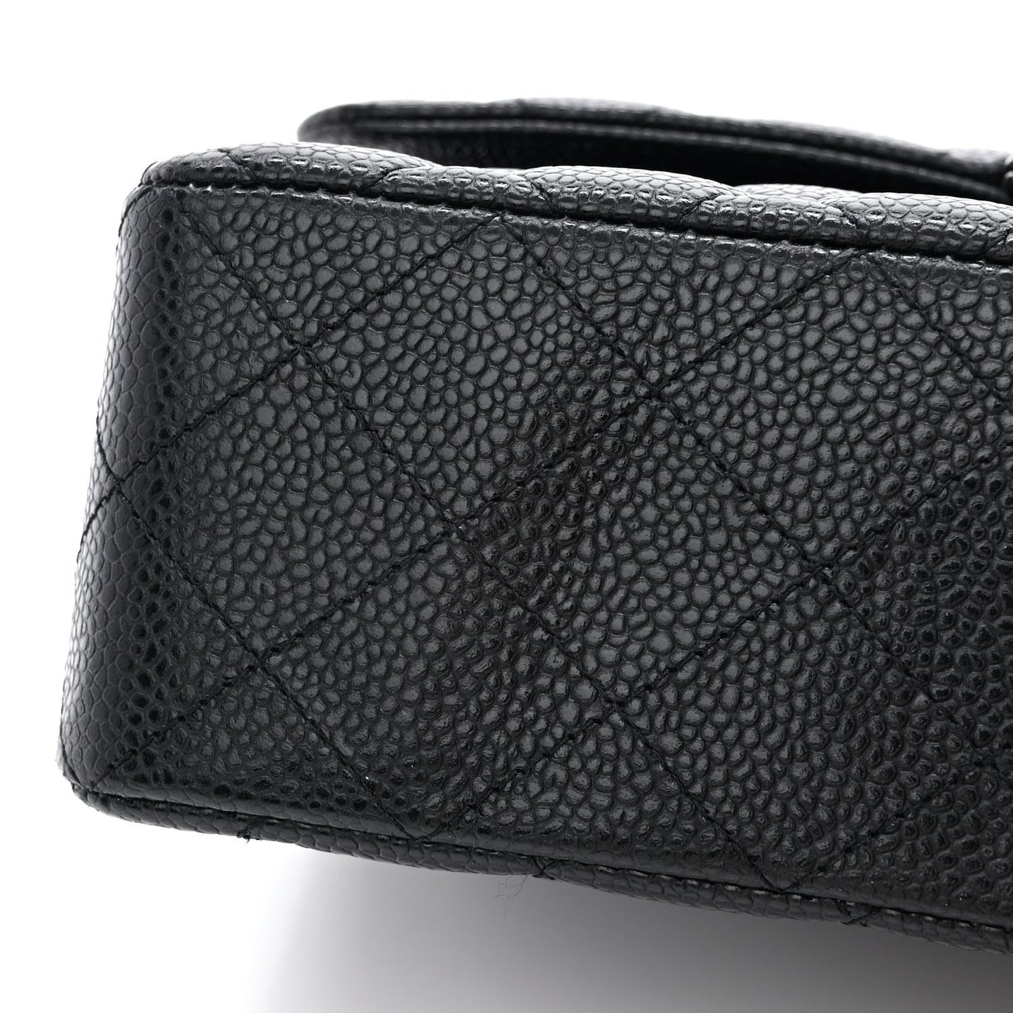 Caviar Quilted Small Double Flap Black