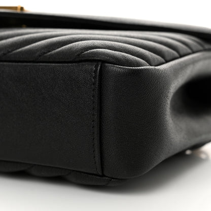 Saint Laurent Sheepskin Matelasse Chevron Monogram Medium College Bag Black 10 of 11
