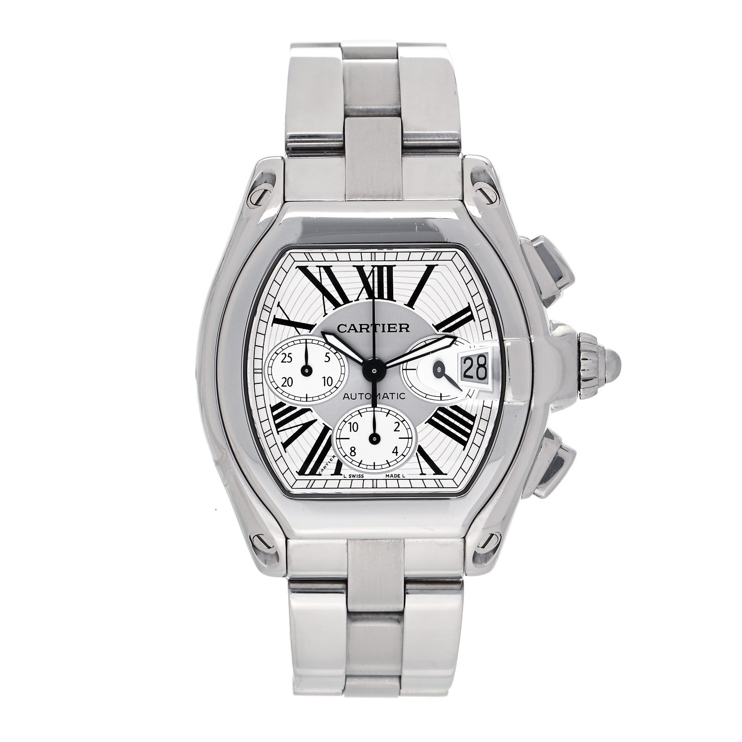 Cartier Stainless Steel 42mm Roadster Chronograph Automatic Watch 1 of 4